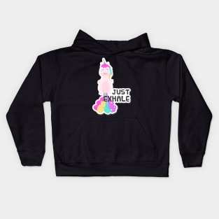 Just exhale unicorn Kids Hoodie